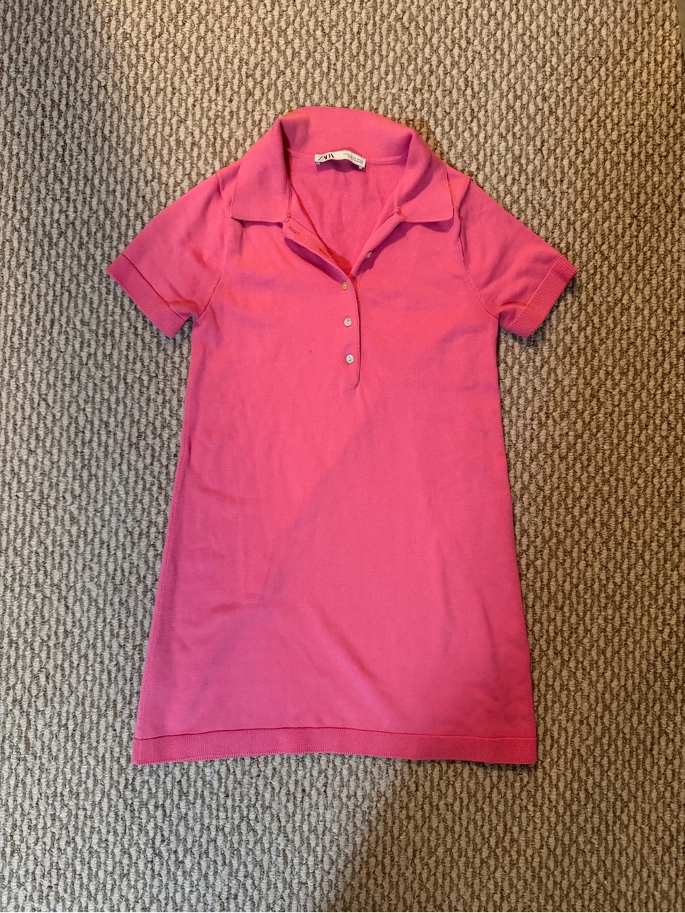 Zara Pink Polo Shirt Dress